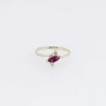 10k Yellow Gold Syntetic red gemstone ring ajr40 Size: 7.5 3