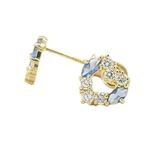 14K Yellow gold Heart fancy cz stud earrings for Children/Kids web436 1