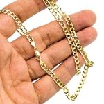 14K YELLOW Gold SOLID ITALY CUBAN Chain - 20 Inches Long 4.5MM Wide 3