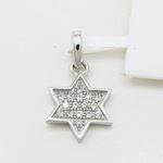 Womens White star of david cz pendant Silver34 3