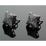 Sterling Silver Unisex Fashion Hand Set Stud Earrings ME0216 1