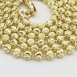 "14K Yellow gold moon cut bead link chain 24"" Long 3MM Wide MLC33 3"