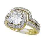 10K Yellow Gold womens wedding band engagement ring ASVJ62 1