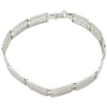 Womens Sterling silver Rectangle link fancy bracelet 1