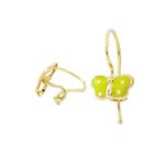 14K Yellow gold Butterfly hoop earrings for Children/Kids web77 1