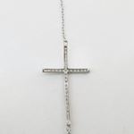 Womens Sterling silver White jesus cross pendant necklace 3