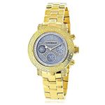 Montana by Luxurman Real Diamond Watch for Women 0.3ct Yellow Gold Plated 1