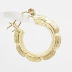 10k Yellow Gold earrings Fancy puff bamboo gold earrings AGBE75 3