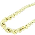 "Mens 10k Yellow Gold HOLLOW rope chain 30"" long and 5.5mm wide 1"