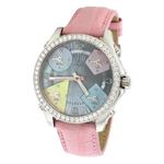 Jacob Co Pink Band 5Time Zone Mother Of Pearl Dial