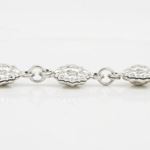 Women silver flower link bracelet SB7 7.25 inches long and 9mm wide 3