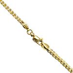 14K Diamond Cut Gold HOLLOW FRANCO Chain - 32 Inches Long 2.9MM Wide 1