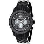 Mens Black Genuine Diamond Watch 0.25ct LUXURMAN Phantom Chronograph New Arrival 1