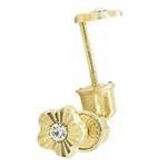 14K Yellow gold Flower cz stud earrings for Children/Kids web486 1