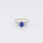 10k Yellow Gold Syntetic blue gemstone ring ajr18 Size: 7 3