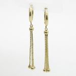 womens bp88 fancy earrings 14K yellow gold italian ball stud huggie hoop 1