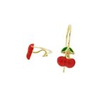 14K Yellow gold Cherry hoop earrings for Children/Kids web165 1