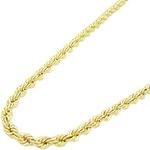 Mens 10k Yellow Gold rope chain ELNC14 22 inch long and 3mm wide 1