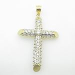 Mens 10K Solid Yellow Gold fully stoned cross Length - 3.15 inches Width - 1.89 inches 1