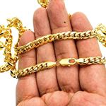 10K YELLOW Gold SOLID ITALY MIAMI CUBAN Chain - 32 Inches Long 6.4MM Wide 3