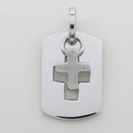 Dog tag and cross pendant SB15 28mm tall and 17mm wide 3