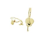 14K Yellow gold Plain heart hoop earrings for Children/Kids web225 1