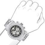 Heavy Mens Brand New Diamond Escalade Chronograph Watch 0.75ct Black by Luxurman 3