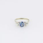 10k Yellow Gold Syntetic blue gemstone ring ajr30 Size: 6.75 3