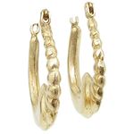 10k Yellow Gold earrings Fancy puff bamboo gold earrings AGBE73 1