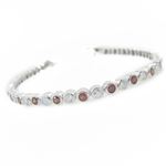 Ladies .925 Italian Sterling Silver white and red cz bracelet 1