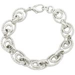 Womens Sterling silver Multi round link bracelet 1