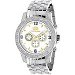 Luxurman Mens Genuine Diamond Watch 0.50ct Chronograph Interchangeable Straps 1