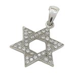 Womens White star of david cz pendant Silver32 1