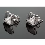 Sterling Silver Unisex Fashion Hand Set Stud Earrings Me0216d 1