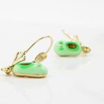14K Yellow gold Baby shoe chandelier earrings for Children/Kids web469 3