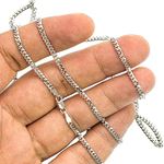 14K WHITE Gold SOLID ITALY CUBAN Chain - 30 Inches Long 2.5MM Wide 3