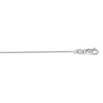 14K White Gold 1.1mm wide Diamond Cut Cable Link Chain with Spring Ring Clasp 1