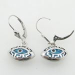 Ladies Silver evil eye dangle earrings 3