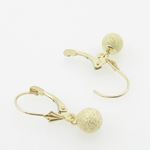 womens bp86 fancy earrings 14K yellow gold italian ball stud huggie hoop 3