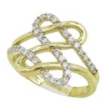 10K Yellow Gold womens designer lace ring ASVJ5 1