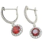 Womens Red cubic zirconia drop cz chandelier earring Silver22 1