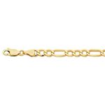 14K Yellow Gold 5.4mm wide Diamond Cut Alternate Figaro Lite Bracelet with Lobster Clasp 1