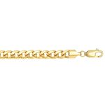 Real 10K Yellow Gold 5.3 mm Wide Hollow Miami Cuban Link Chain 8 1/2 Inch Long 1