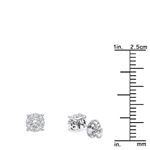 Ladies 14K Gold Cluster Diamond Stud Earrings 0.-3