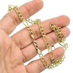 14K Diamond Cut Gold SOLID FIGARO Chain - 26 Inches Long 5.5MM Wide 3