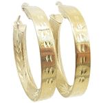 10k Yellow Gold earrings Flat hoop AGBE51 1