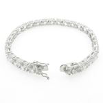 Ladies .925 Italian Sterling Silver round cut cz tennis bracelet Length - 7 inches Width - 6mm 3