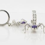Womens Purple precious stone spider chandelier earring Silver9 3