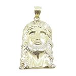 Mens 10K Solid Yellow Gold jesus head pendant Length - 1.57 inches Width - 20.5mm 1