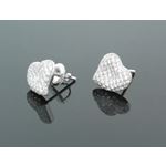 Sterling Silver Heart Shape Fashion Hand Set Stud Earrings ME0211c 1